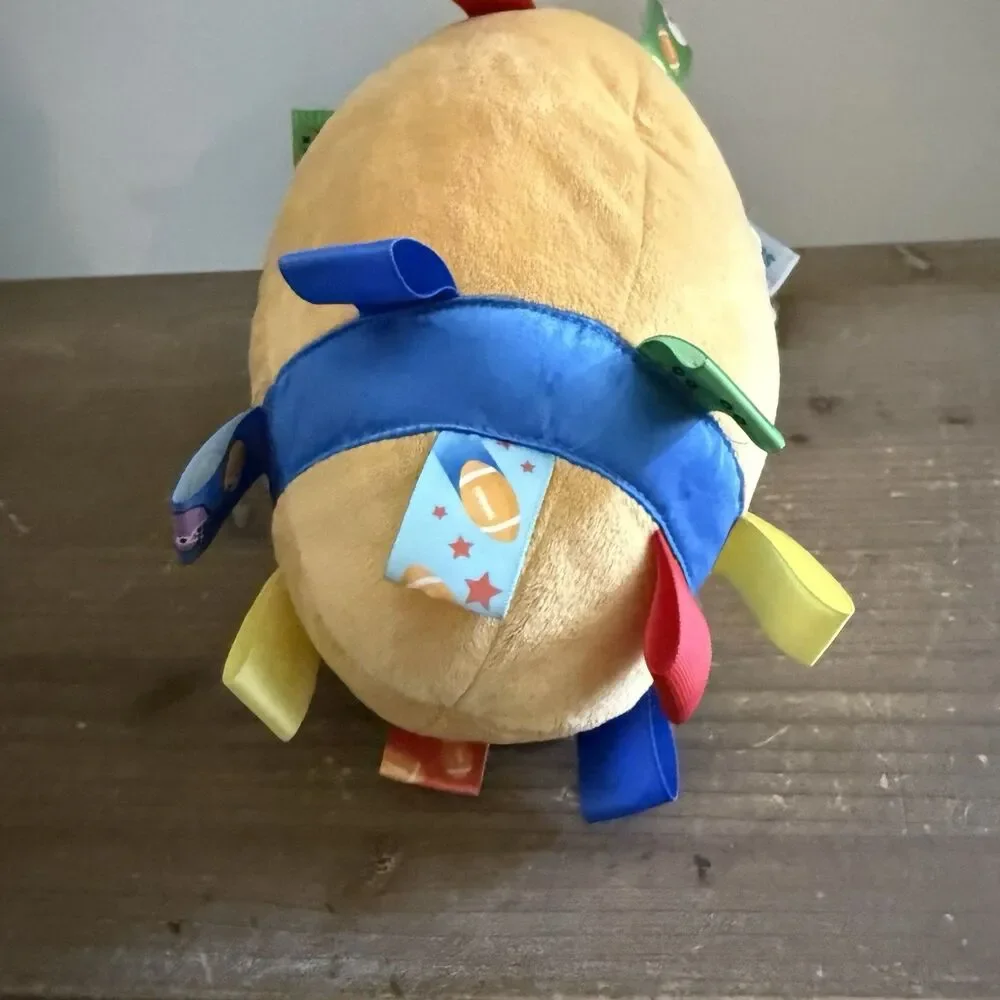 Toss the Taggies Football jingle chime rattle ball Plush Soft baby toy Plushie